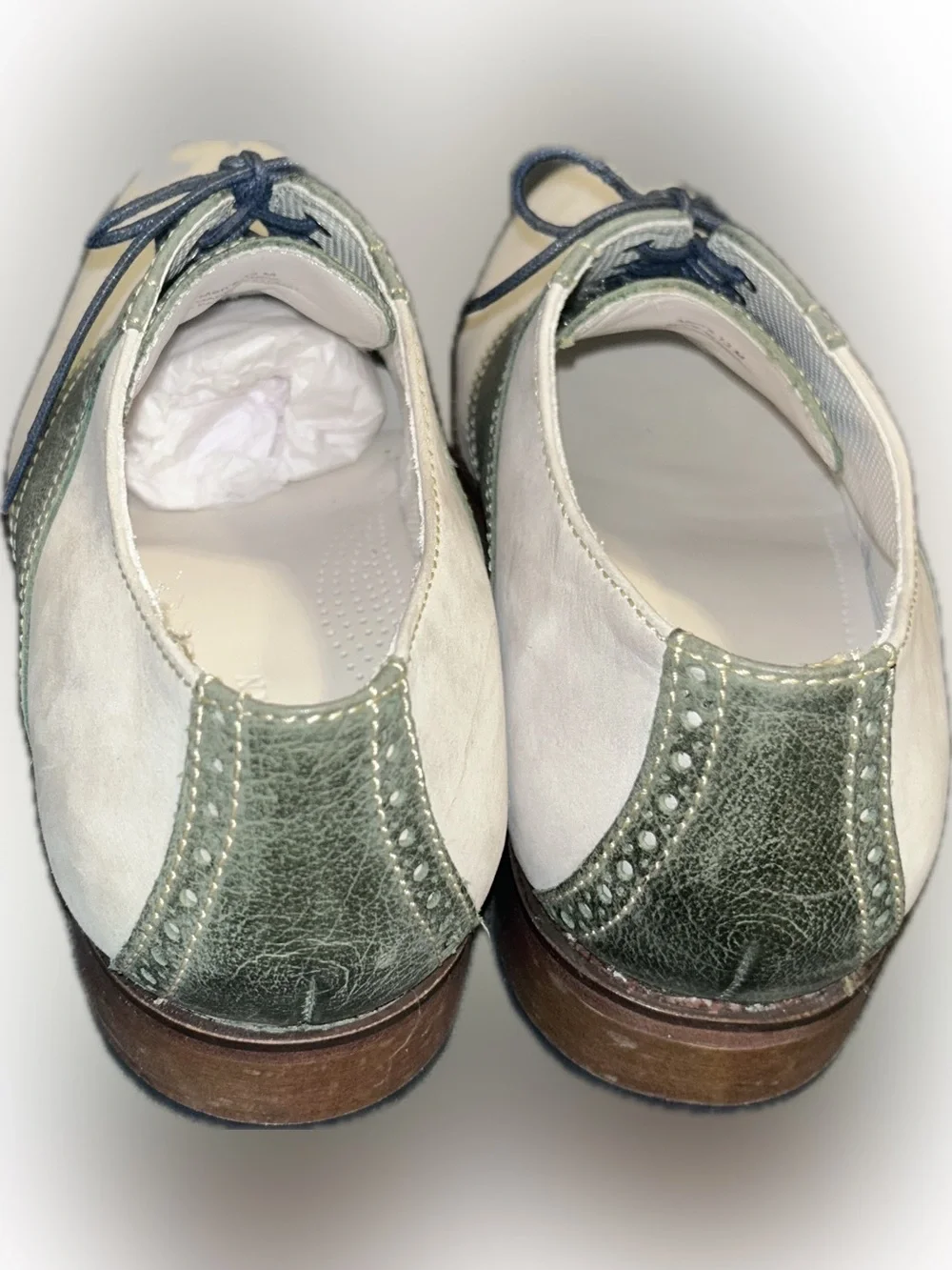 Cole Haan Air Colton Gray Green Saddle Oxford Brogue Nubuck Leather Shoes 13